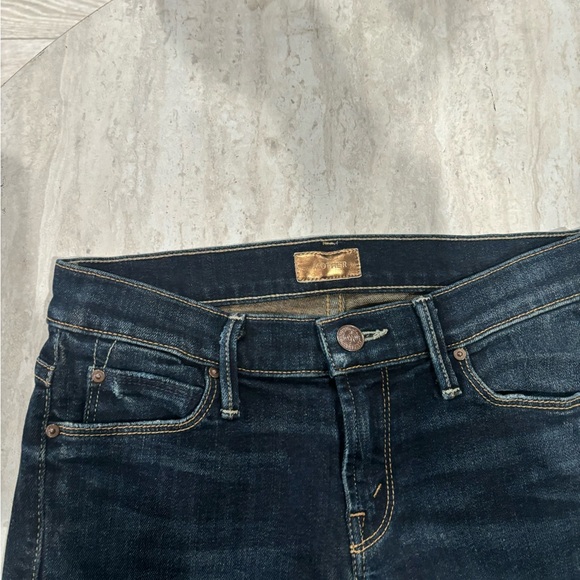 MOTHER The Runaway Skinny Flare Raw Hem Jeans In Wash Jaded - Picture 3 of 7